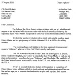 Copy of letter to Cllr. David Roberts 